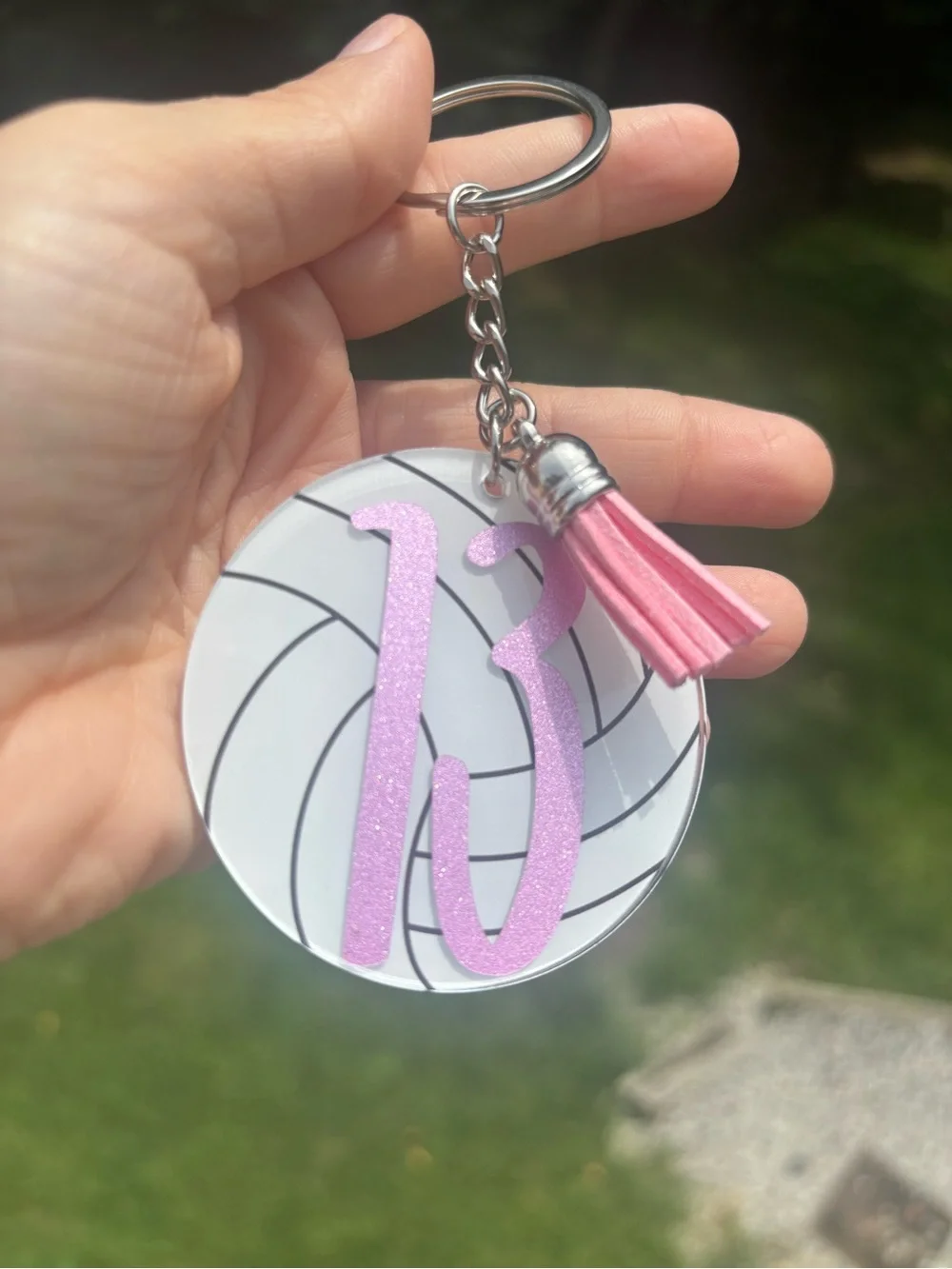 Personalized Volleyball Keychain
